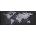 vidaXL Set Stampa su Tela da Muro Mappa del Mondo Nera 200x80cm