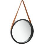 Specchi rotondi neri in similpelle con cornice diametro 40 cm Vidaxl 