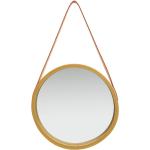 Specchi rotondi dorati in similpelle con cornice diametro 40 cm Vidaxl 