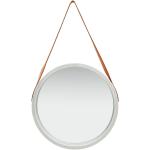Specchi rotondi argentati in similpelle con cornice diametro 50 cm Vidaxl 
