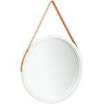 Specchi rotondi bianchi in similpelle con cornice diametro 60 cm Vidaxl 