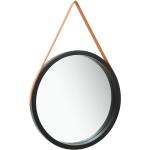 Specchi rotondi neri in similpelle con cornice diametro 60 cm Vidaxl 