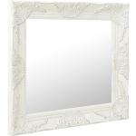 vidaXL Specchio da Parete Stile Barocco 60x60 cm Bianco