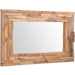 vidaXL Specchio Decorativo in Legno di Teak 90x60 cm Rettangolare
