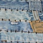 vidaXL Tappeto Patchwork Girovita Jeans 120x170 cm Blu Denim