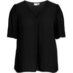 Magliette & T-shirt scontate nere XL taglie comode in poliestere con scollo a V con scollo a V per Donna 