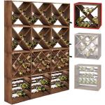 Vincasa Cube 50 - Sistema di scaffali per bottiglie di vino, in legno di abete rosso, impilabili ed estensibili, 50 x 50 x 25 cm, colore: Tabacco