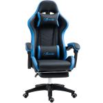 Sedie moderne blu di pelle con altezza regolabile da gaming 