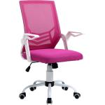 Sedie rosa in tessuto con braccioli da ufficio 