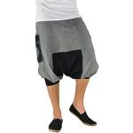 Pantaloni larghi etnici grigi di cotone per Uomo 