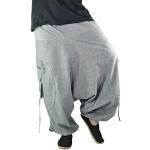 Pantaloni grigi taglie comode di cotone da yoga per Uomo 