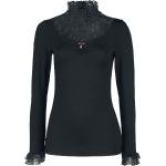 Magliette & T-shirt romantiche nere taglie comode con scollo tondo manica lunga per Donna Vive maria 