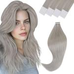 Extension grigie per capelli biondi con capelli veri per Donna 