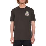 Magliette & T-shirt nere XL di cotone a righe sostenibili mezza manica con manica corta per Uomo Volcom 