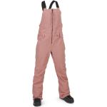 Pantaloni scontati rosa XXL taglie comode in poliestere traspiranti da sci per Donna Volcom 