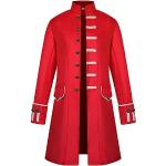Cappotti corti steampunk rossi XL taglie comode con strass antivento per Uomo 
