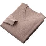 Pullover slim fit casual bianco XXL taglia comoda di lana merino con scollo a V lavaggio a mano per l'autunno manica lunga per Uomo 