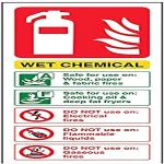 vsafety 11006 ac-s cartello estintore, Wet chimica ID, Autoadesivo, ritratto, 75 mm x 200 mm, colore: rosso/verde/giallo