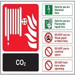 vsafety 11016 ar-r cartello estintore CO2, ID, plastica rigida, orizzontale, 200 mm x 150 mm, colore: nero/verde/rosso