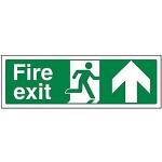 VSafety Fire Exit Arrow Up - Cartello in vinile autoadesivo, 300 mm x 100 mm