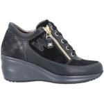 Sneakers stringate larghezza A nere numero 40 di gomma tinta unita con stringhe per Donna Melluso Walk 