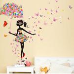 Adesivi murali multicolore a tema farfalla con fiori Wallpark 