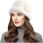 Cappelli invernali eleganti bianchi di pile per Donna 