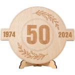 Warehouse 50 età Biglietti d'auguri in legno, biglietti regalo di compleanno creativi in legno, decorazioni di compleanno, 50° anniversario anniversari di matrimonio per uomini e donne. (50)