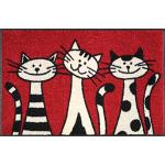 Wash+Dry - Tappeto Three Cats 50x75, Rosso