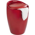 WENKO Portabiancheria e sgabello da bagno Candy rosso - collettore de lavanderia, ABS, 36 x 50.5 x 36 cm, Rosso