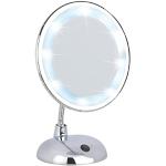 WENKO LED Specchio per cosmesi Style chrome - illuminato, orientabile, Plastica, 17.5 x 28 x 12 cm, Cromo