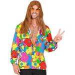 Maschere hippie multicolore XL per festa di Carnevale Widmann 