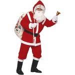 "DELUXE SANTA CLAUS" flannel (jacket, pants, belt, hood, boot covers, wig, beard with moustache and eyebrows) - (One Size Fits Most Adult)