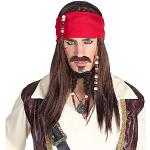Parrucche multicolore in poliestere con perline da pirata per Uomo Widmann 
