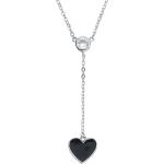 WildkittenÂ® - Black Heart Necklace - Collana - Donna - colore argento