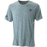 T-shirt bianche XXL taglie comode in poliestere mezza manica da tennis per Uomo Wilson 