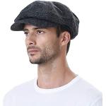 WITHMOONS Coppola Cappello Irish Gatsby Newsboy Hat Wool Felt Simple Gatsby Ivy cap SL3525 (Black)