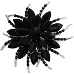 Spille nere di cristallo con fiore per Donna 