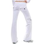 Pantaloni casual bianchi S taglie comode in velluto a coste a righe per l'autunno da yoga per Donna 