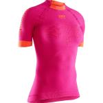 Shorts scontati rosa XL mezza manica da running per Donna X-Bionic 