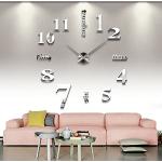 FlyRay Moderno fai da te grande parete 3D Sticker orologio per Arredo Casa Ufficio Argento