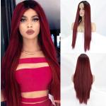 Parrucche rosse naturali per capelli biondi per capelli sintetici capelli lunghi per Donna 