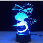 XKIOA Lampada da comodino Bluetooth Anime Naruto Uzumaki Kids Led Night Light Team 7 Kakashi Hatake Decorazioni per camera da letto per bambini Colorful Nightlight Sasuke Uchiha 3D Lamp