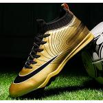 Scarpe da Calcio Uomo Professionale Scarpe da Allenamento Scarpe da Calcetto Scarpe Sportive Bambini e Ragazzi,Gold-39 EU