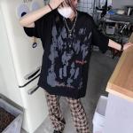 Magliette & T-shirt classiche nere XL taglie comode tie-dye lavabili in lavatrice mezza manica con manica corta per Donna 