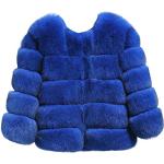 Pellicce ecologiche casual blu 3 XL taglie comode di eco-pelliccia per Donna 