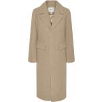 Cappotti lunghi scontati beige XL in poliestere per l'autunno per Donna Y.A.S 