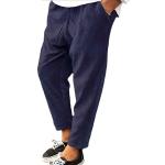 Pantaloni tuta eleganti blu XL taglie comode in misto cotone per Uomo 