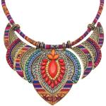 YAZILIND Collana girocollo in stile etnico con perline tribali colorate, Metallo Metallo Miglio