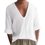 Magliette & T-shirt eleganti bianche 3 XL taglie comode di pile a quadri con scollo tondo mezza manica con scollo rotondo per Uomo 